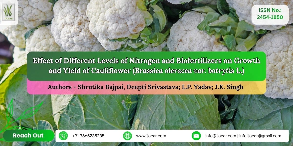 Effect of Different Levels of Nitrogen and Biofertilizers on Growth and Yield of Cauliflower (Brassica oleracea var. botrytis L.)