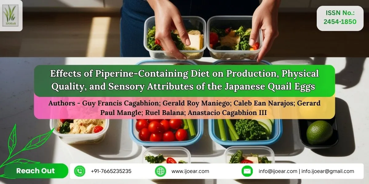 Effects of Piperine-Containing Diet on Production, Physical Quality, and Sensory Attributes of the Japanese Quail Eggs