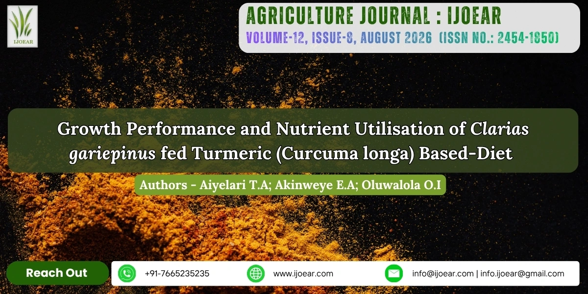 Growth Performance and Nutrient Utilisation of Clarias gariepinus fed Turmeric (Curcuma longa) Based-Diet