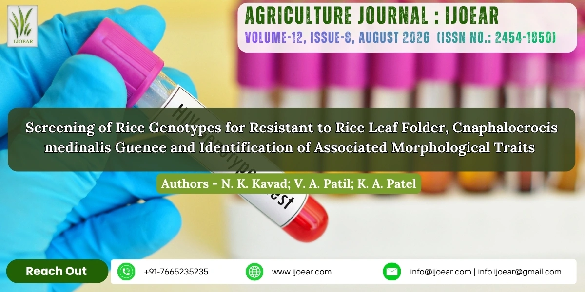 Screening of Rice Genotypes for Resistant to Rice Leaf Folder, Cnaphalocrocis medinalis Guenee and Identification of Associated Morphological Traits
