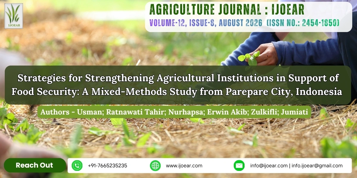 Strategies for Strengthening Agricultural Institutions in Support of Food Security: A Mixed-Methods Study from Parepare City, Indonesia
