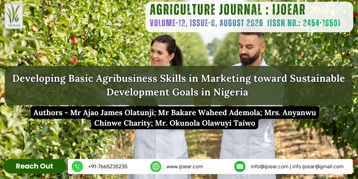 Developing Basic Agribusiness Skills in Marketing toward Sustainable Development Goals in Nigeria