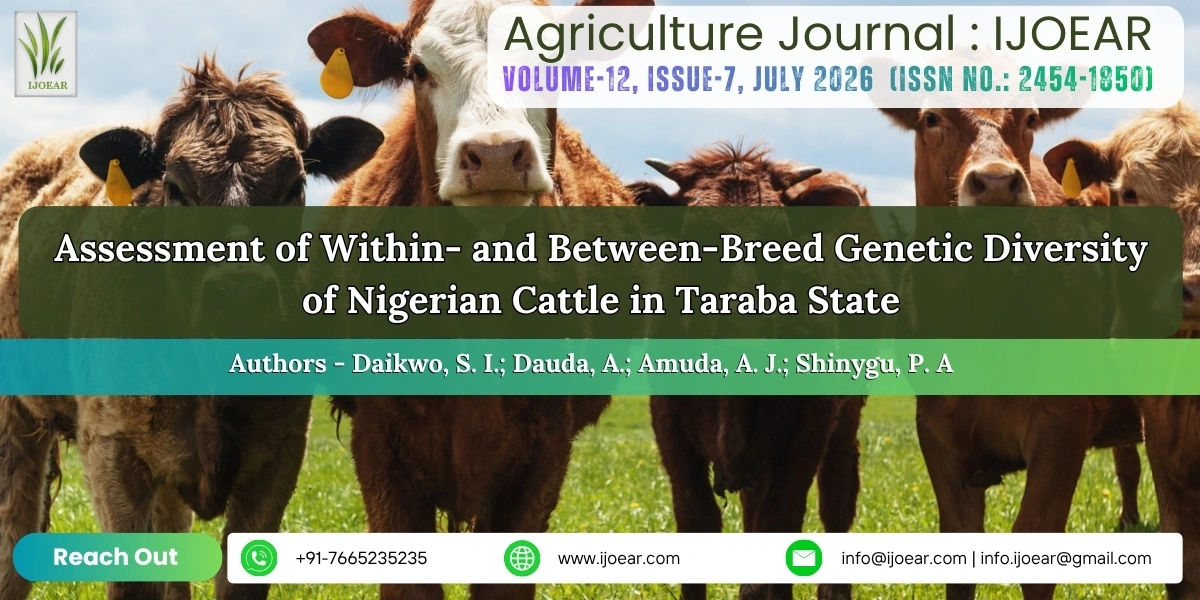 Assessment of Within- and Between-Breed Genetic Diversity of Nigerian Cattle in Taraba State