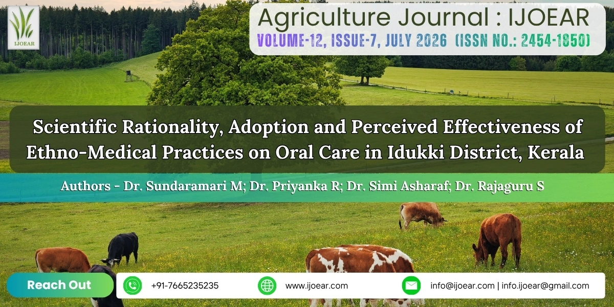 Scientific Rationality, Adoption and Perceived Effectiveness of Ethno-Medical Practices on Oral Care in Idukki District, Kerala