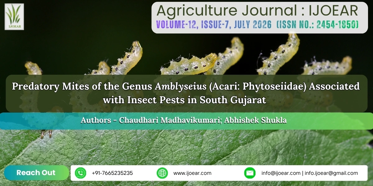 Predatory Mites of the Genus Amblyseius (Acari: Phytoseiidae) Associated with Insect Pests in South Gujarat