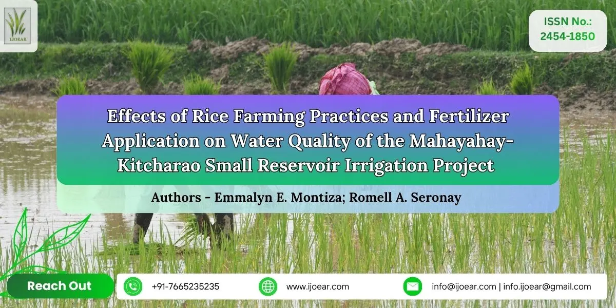 Effects of Rice Farming Practices and Fertilizer Application on Water Quality of the Mahayahay-Kitcharao Small Reservoir Irrigation Project
