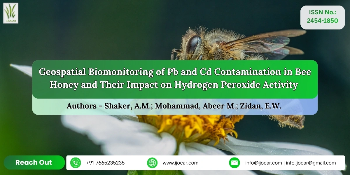 Geospatial Biomonitoring of Pb and Cd Contamination in Bee Honey and Their Impact on Hydrogen Peroxide Activity
