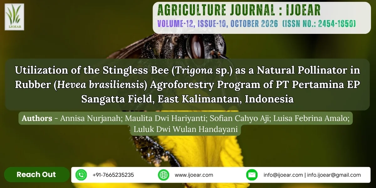 Utilization of the Stingless Bee (Trigona sp.) as a Natural Pollinator in Rubber (Hevea brasiliensis) Agroforestry Program of PT Pertamina EP Sangatta Field, East Kalimantan, Indonesia