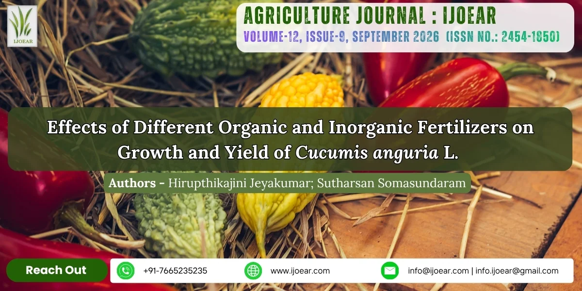 Effects of Different Organic and Inorganic Fertilizers on Growth and Yield of Cucumis anguria L.
