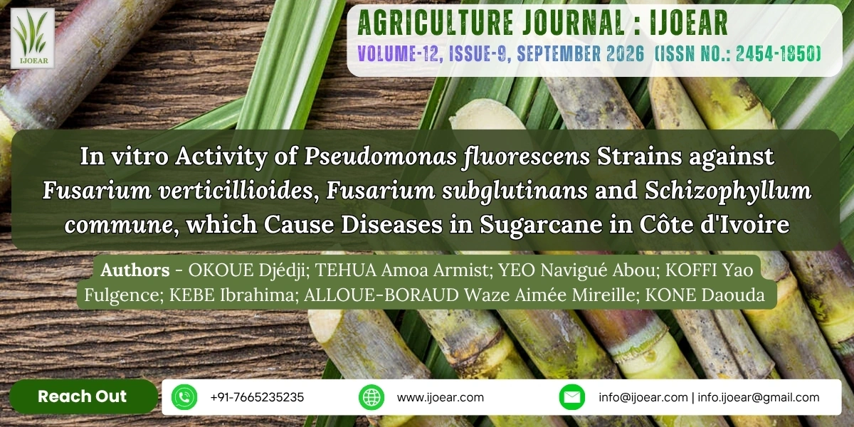 In vitro Activity of Pseudomonas fluorescens Strains against Fusarium verticillioides, Fusarium subglutinans and Schizophyllum commune, which Cause Diseases in Sugarcane in Côte d'Ivoire