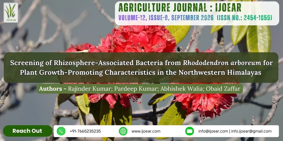 Screening of Rhizosphere-Associated Bacteria from Rhododendron arboreum for Plant Growth-Promoting Characteristics in the Northwestern Himalayas