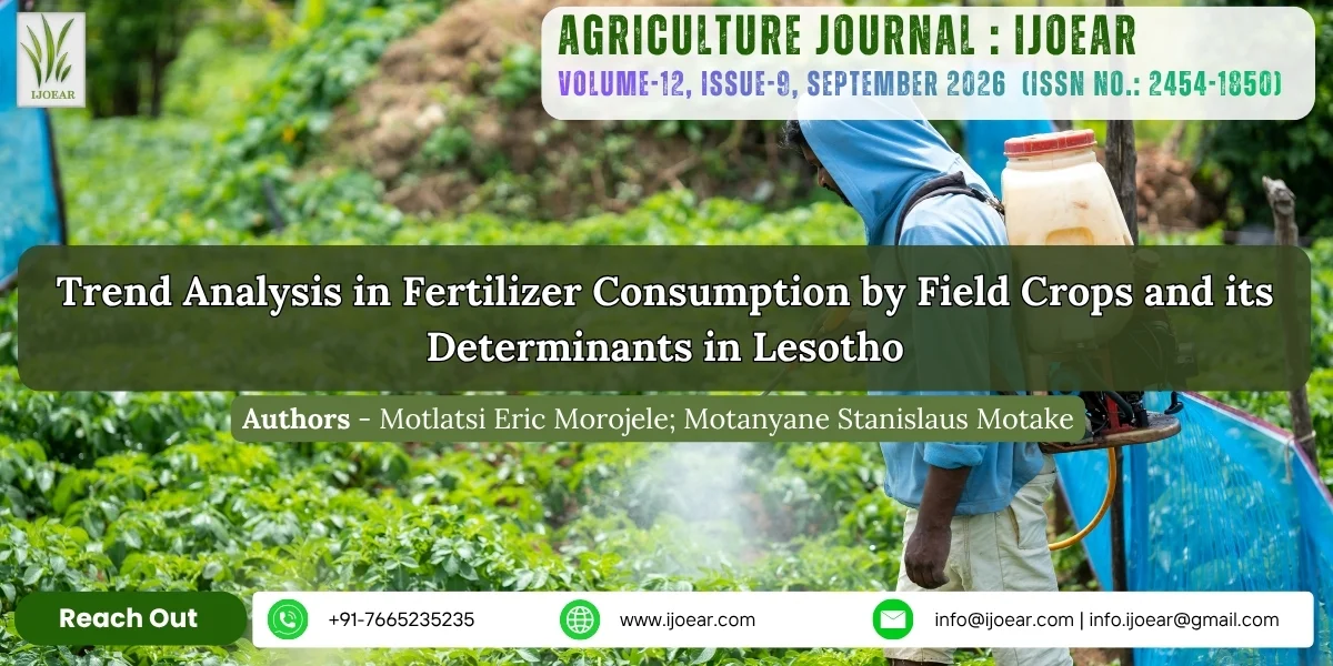 Trend Analysis in Fertilizer Consumption by Field Crops and its Determinants in Lesotho