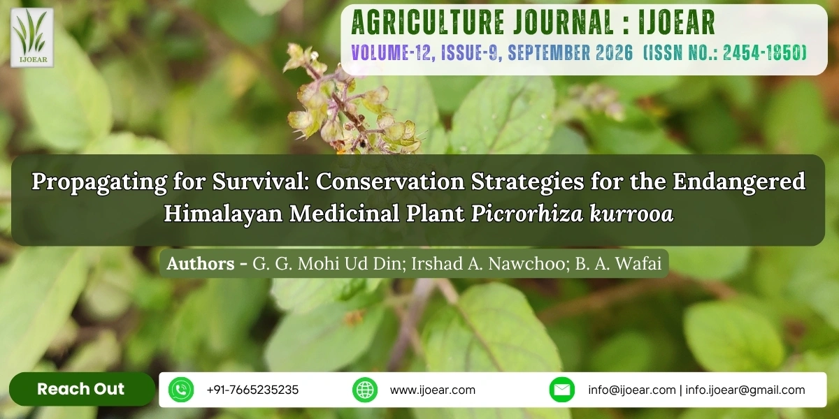 Propagating for Survival: Conservation Strategies for the Endangered Himalayan Medicinal Plant Picrorhiza kurrooa