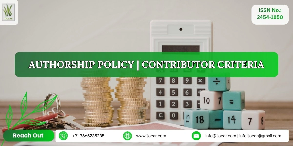 IJOEAR Authorship Policy - Guidelines for Author Credit and Responsibilities