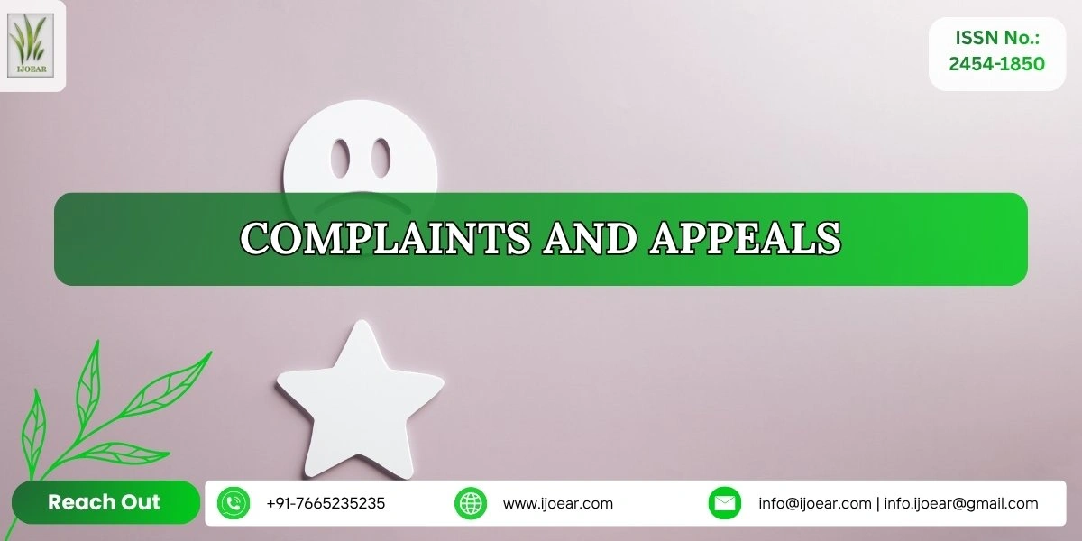 IJOEAR Complaints and Appeals - Editorial Decision Review and Grievance Process