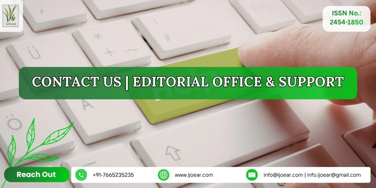 Contact IJOEAR Editorial Team - Agriculture Journal Support for Environmental & Agriculture Research Publication