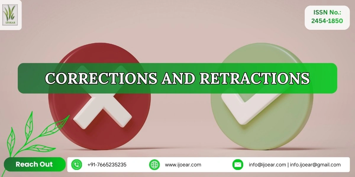 IJOEAR Corrections and Retractions Policy - Post-Publication Article Changes