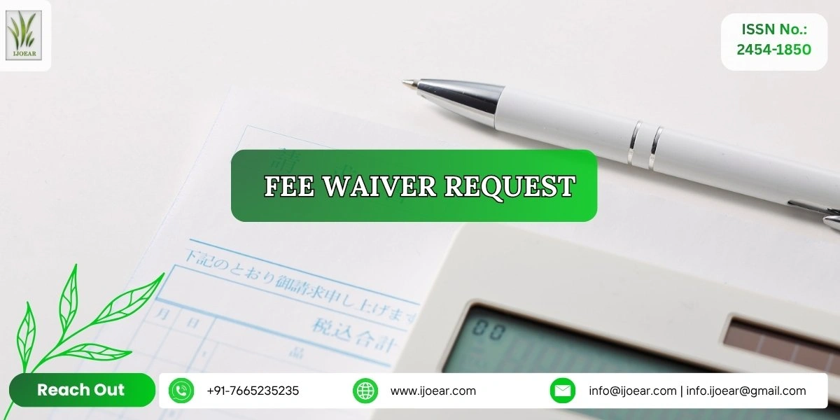 IJOEAR Fee Waiver Request - Apply for APC Waiver or Discount