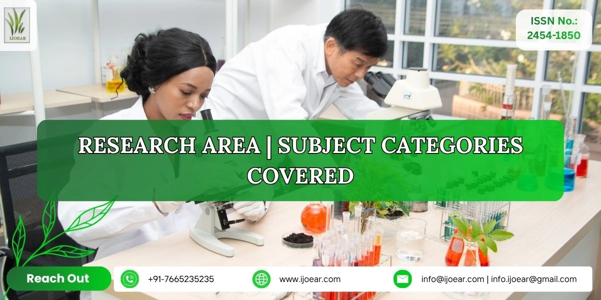 IJOEAR Research Areas - Agriculture and Environmental Science Research Categories